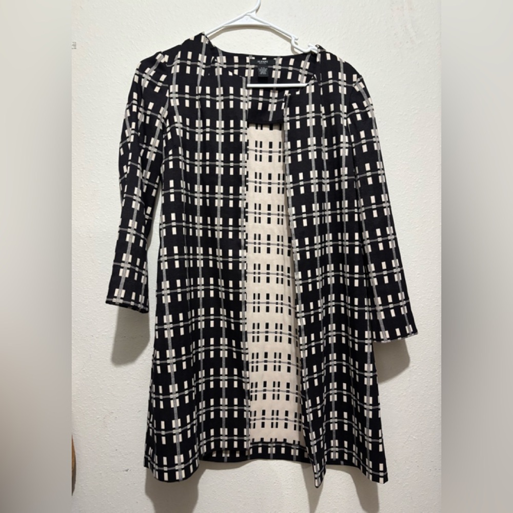 Black and Beige Checkered Women's Jacket